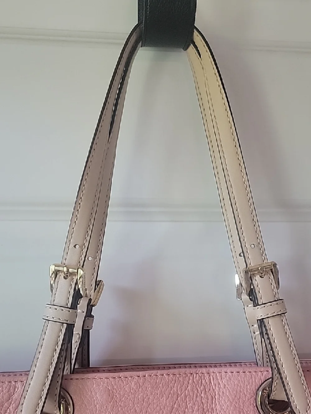Michael Kors Blush Pink Leather Tote with Gold Accents